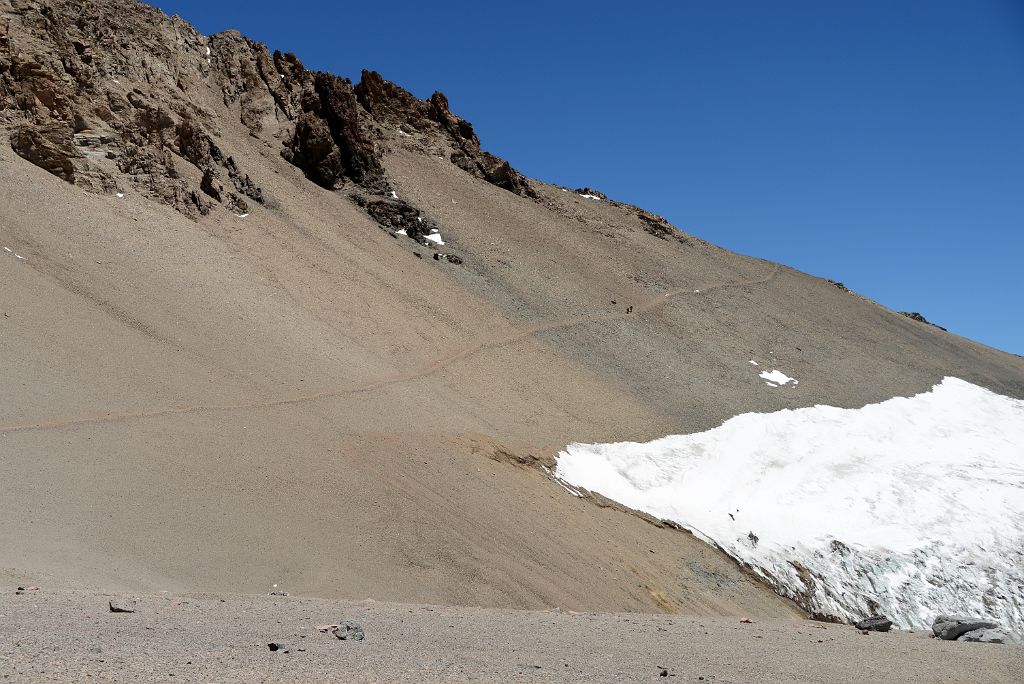 23 The Trail Climbs On A Hill From Ameghino Col 5370m On The Way To Aconcagua Camp 2